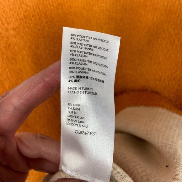 Anthropologie Rib Knit Funnel Neck Sweater Oversized Orange Long Sleeve‎ Boho XS - Picture 11 of 14